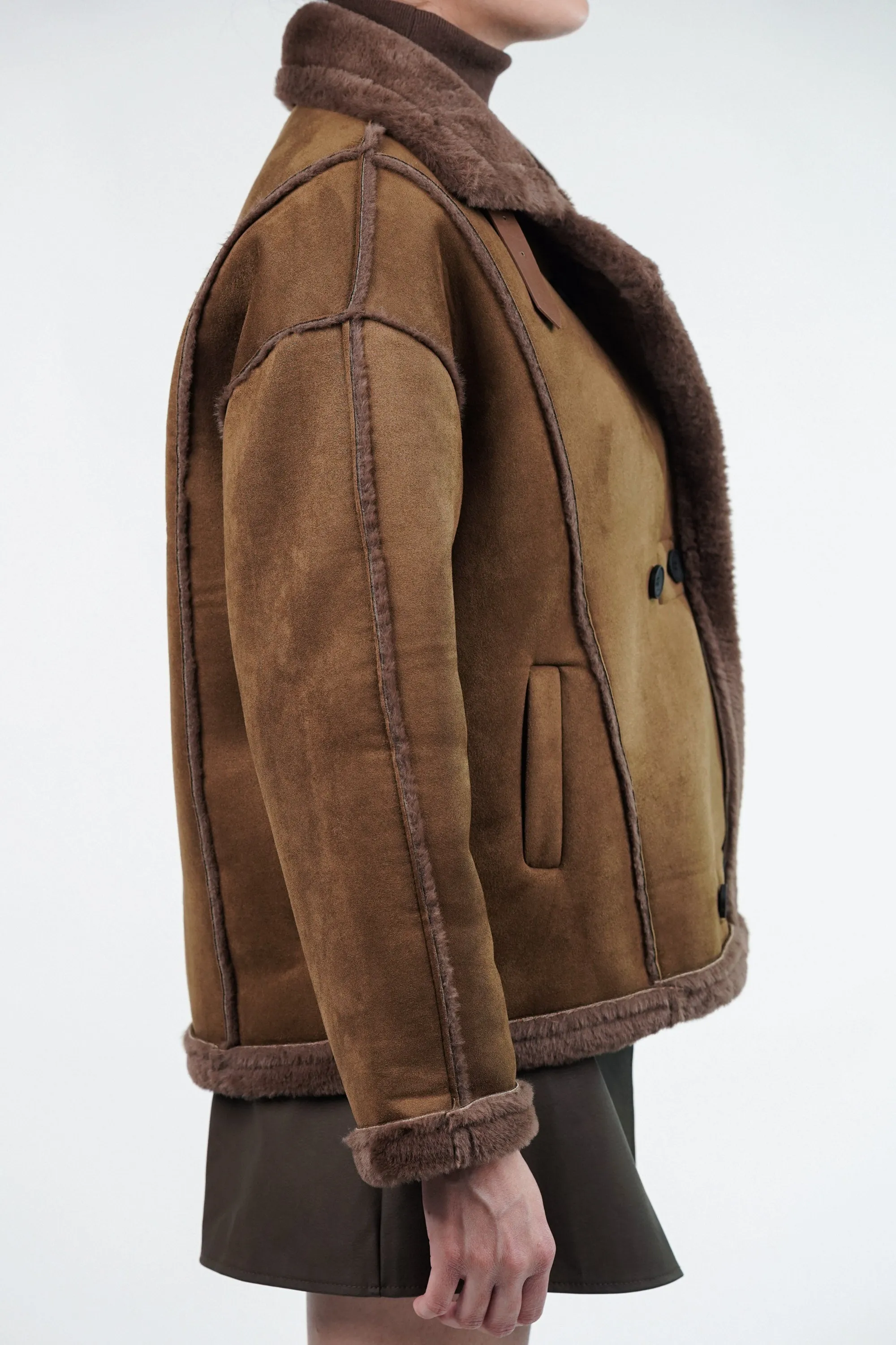 Suede Brown Fur Jacket