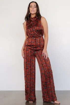 Suni Sleeveless Jumpsuit | Copper   Slate Floral