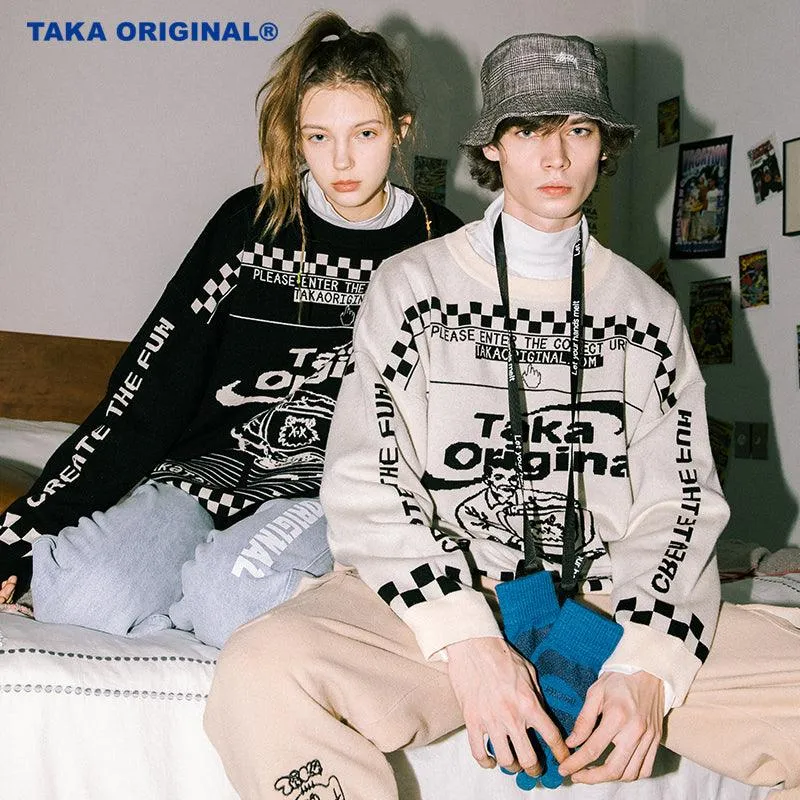 TAKA Original Moody Bob mosaic checkboard knit jumper