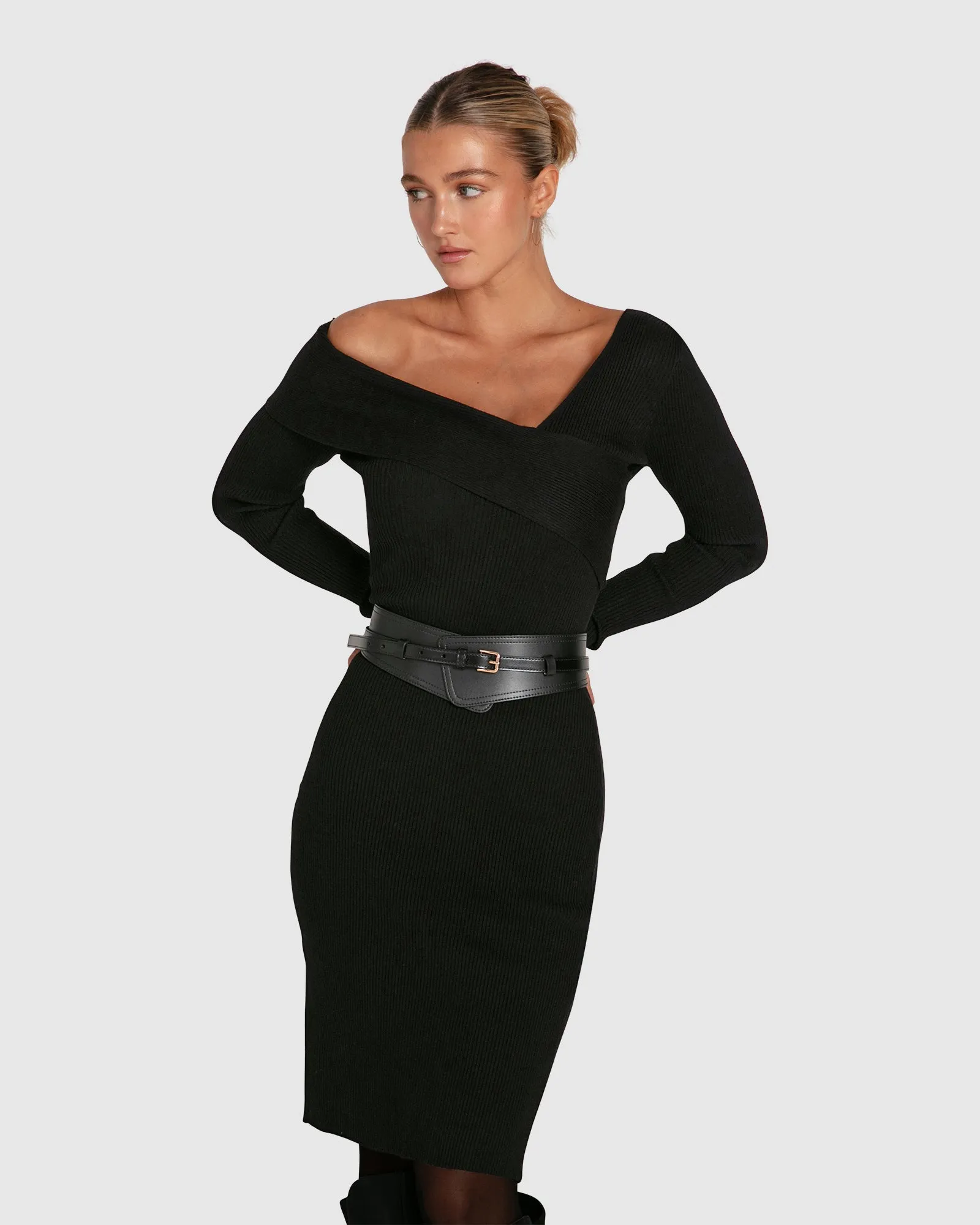 The Way You Move Knit Dress - Black