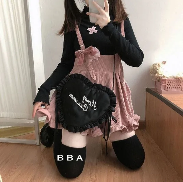 Wenkouban Autumn Corduroy Lolita Jumpsuits Women Japanese Kawaii Suspender Overalls Casual Loose Pants Female Solid Rompers School Clothes