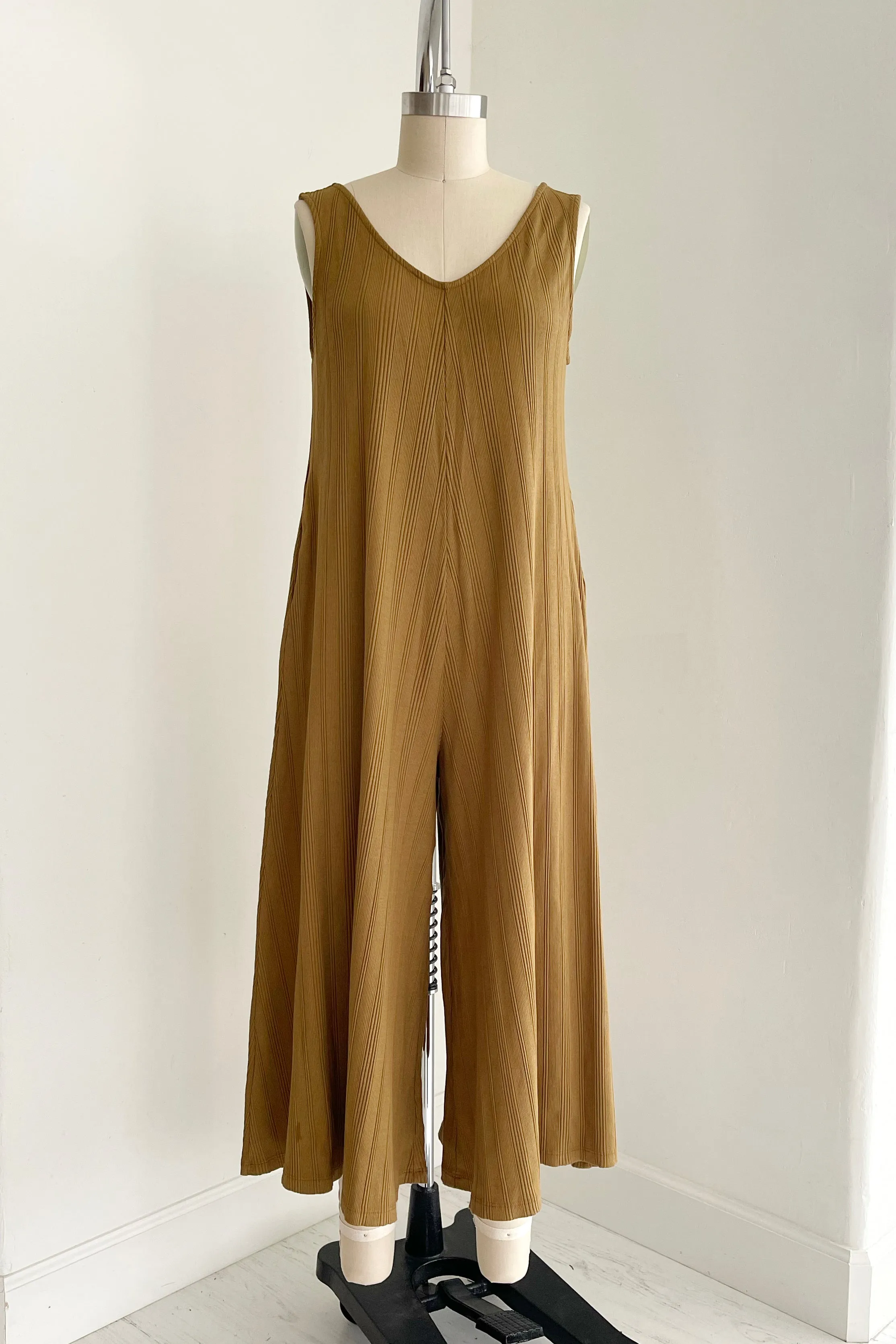 Willow Wide Rib Jumpsuit - Antique Bronze