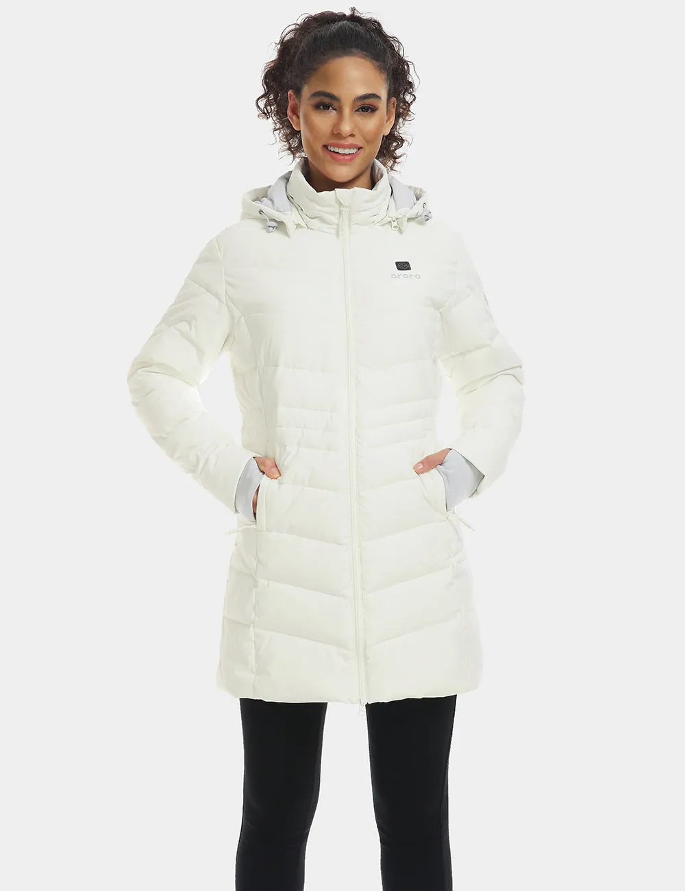 Women's Heated Thermolite® Puffer Parka Jacket - Black/White