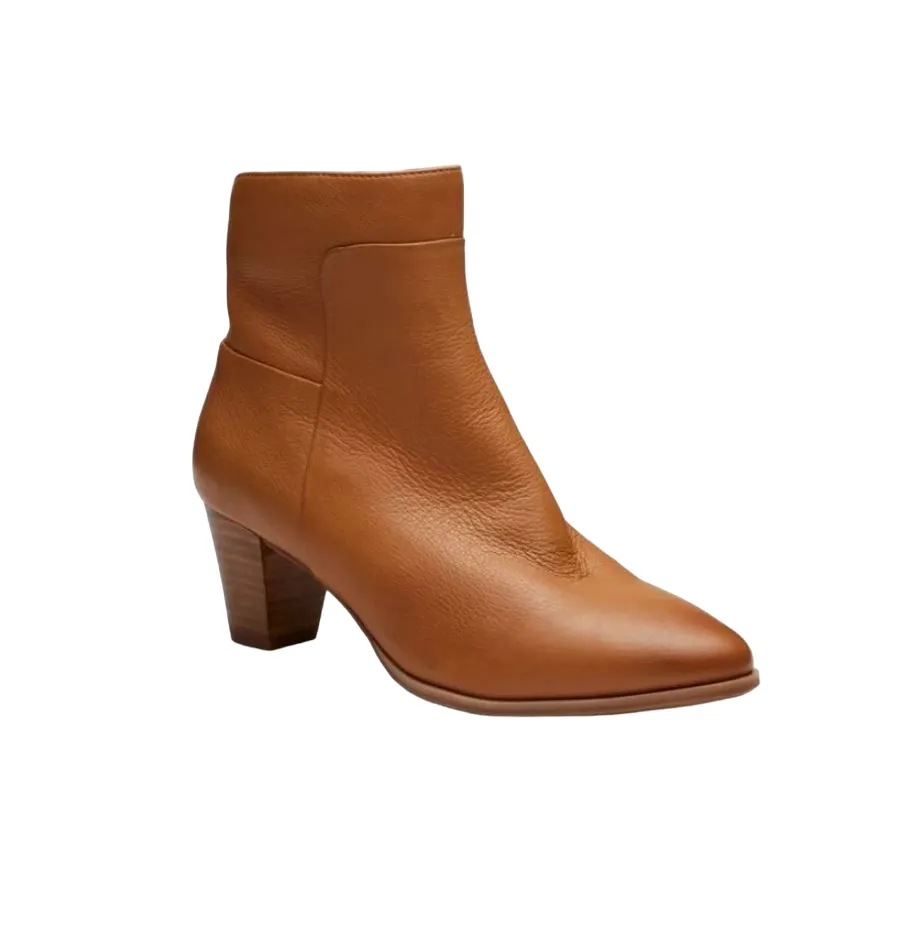 Womens Hush Puppies Infuse Tan Leather Heel Boots