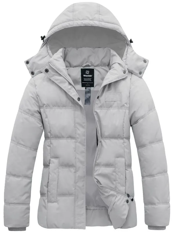 Women's Winter Coat Quilted Puffer Jacket With Removable Hood Valley I