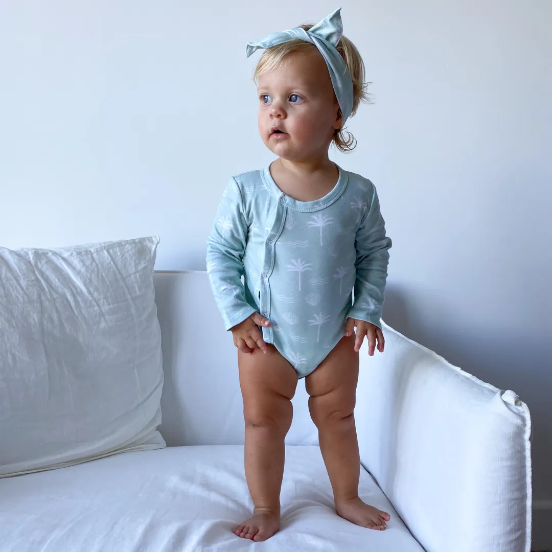 Wrap Bodysuit - Sage Palm