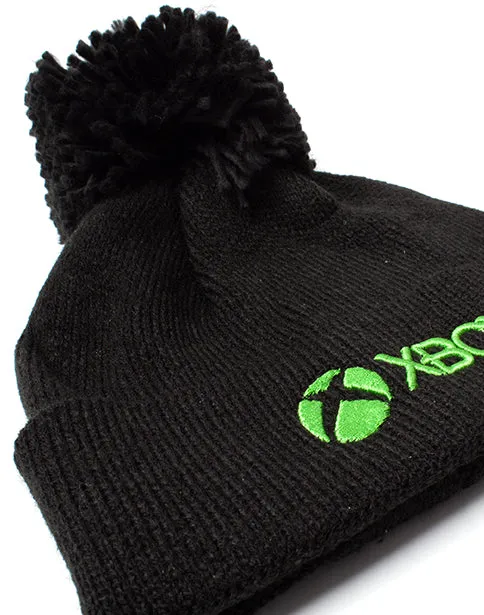 XBOX Kids Bobble Hat | Black Green Beanie Gamer Gift For Boys & Girls | Winter Hat