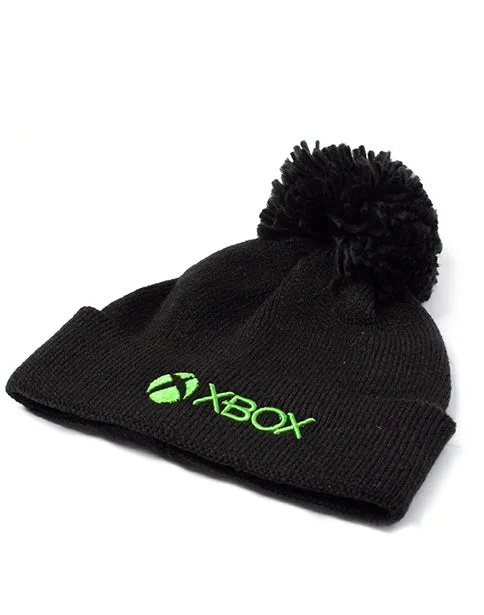 XBOX Kids Bobble Hat | Black Green Beanie Gamer Gift For Boys & Girls | Winter Hat