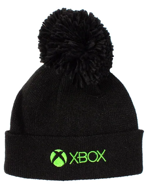 XBOX Kids Bobble Hat | Black Green Beanie Gamer Gift For Boys & Girls | Winter Hat